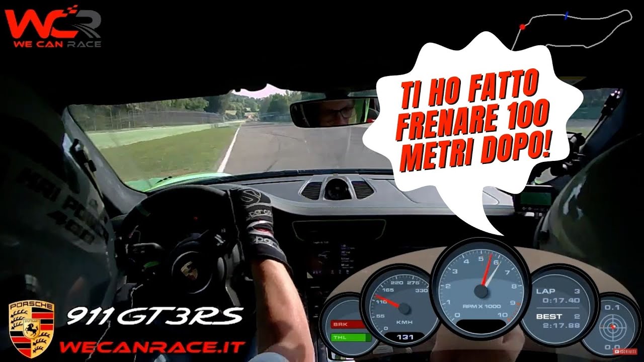 Cristian spinge la Porsche a 240 km/h nell'autodromo di Imola
