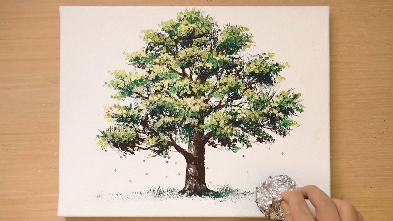 Как легко нарисовать дерево | Техника покраски алюминия | Быстрая покраска