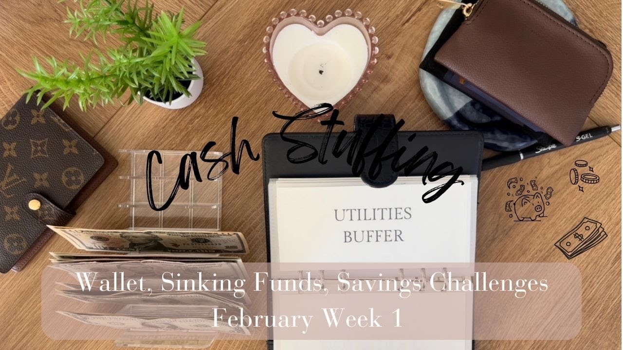 Cash Envelope Stuffing | $224 | February Week 1 | Started a New Monthly Savings Challenge! 💝