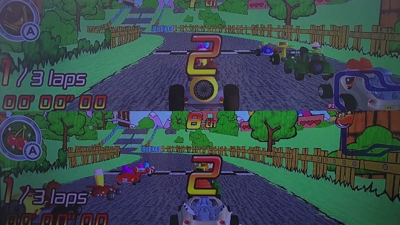 LeapFrog Cart Racing Supercharged, but we back up on the first lap.....again