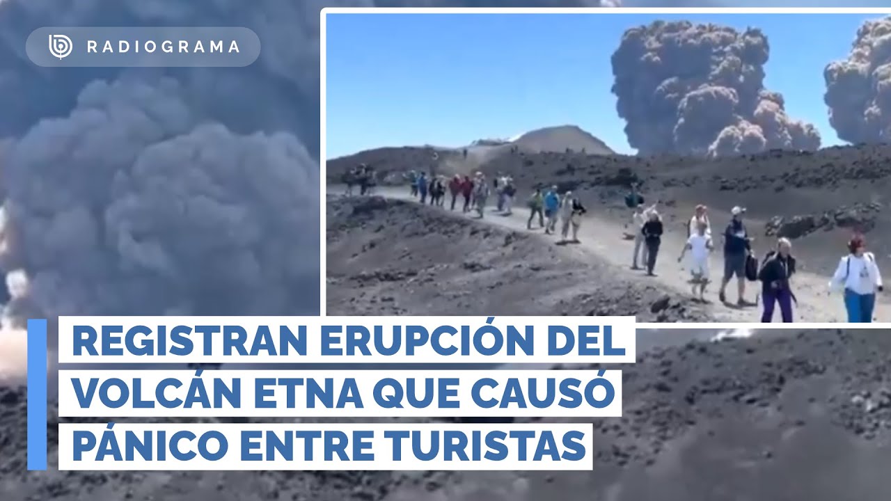 Registran erupción del volcán Etna que causó pánico entre turistas (RD)