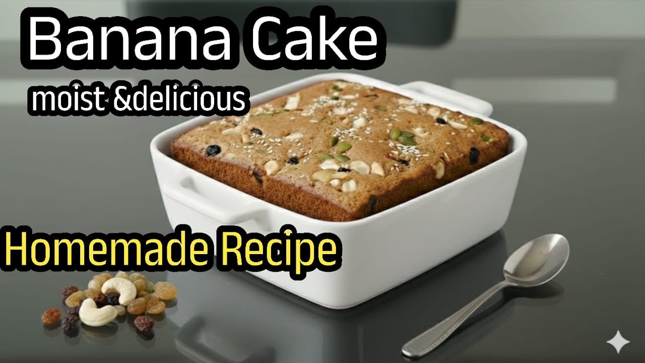 Moist& Delicious Easy BANANA CAKE. Home made cake