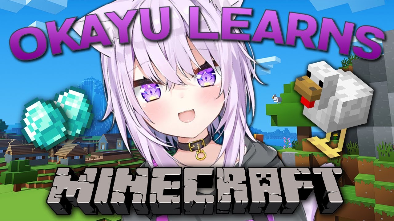 Okayu learns how to play Minecraft!【Hololive/Minecraft】
