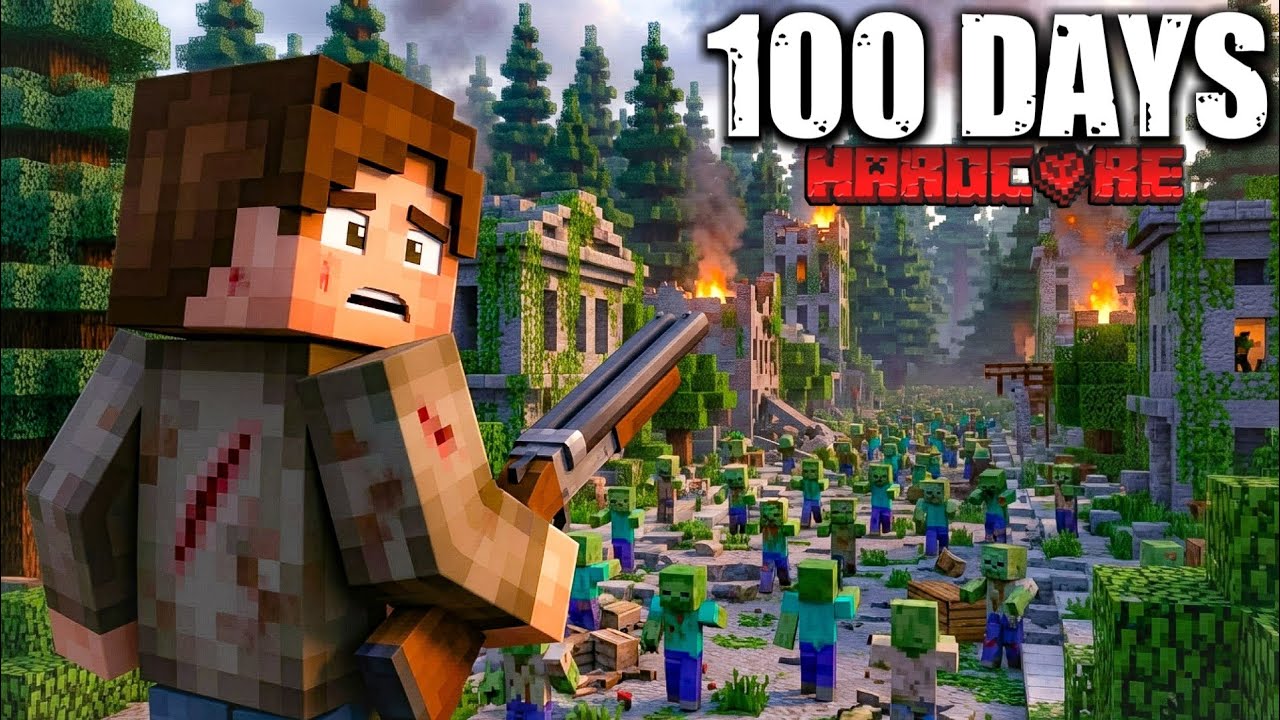 I Survived 100 Days in a Zombie INFECTED CITY in Minecraft HARDCORE