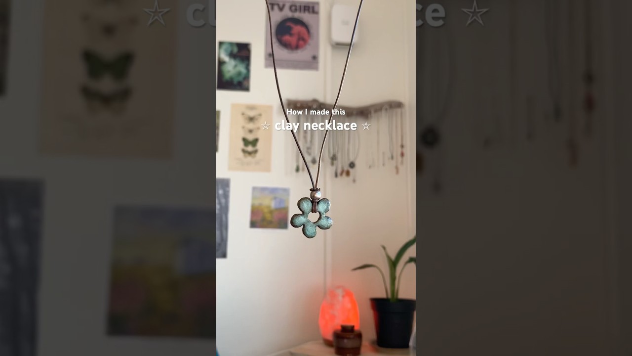 How I made this clay necklace ⭒ #clayjewellery #jewelrymaking #diyjewelry #clay #diy #crafts #art