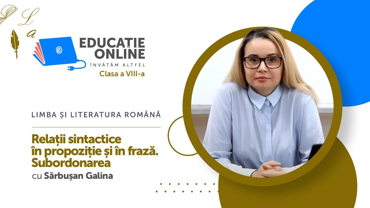Limba și literatura română, Clasa a VIII-a, Subordonarea