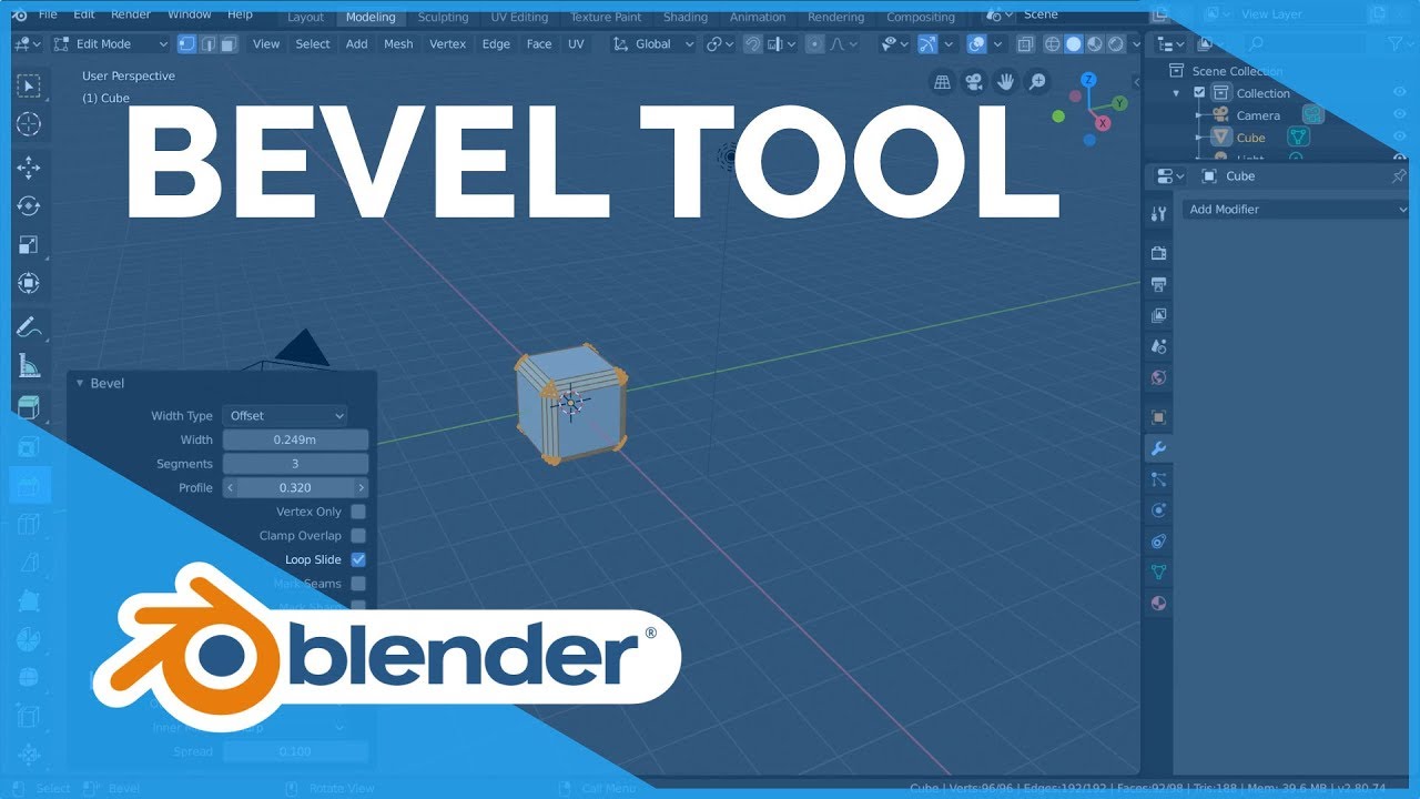 Bevel Tool - Blender 2.80 Fundamentals