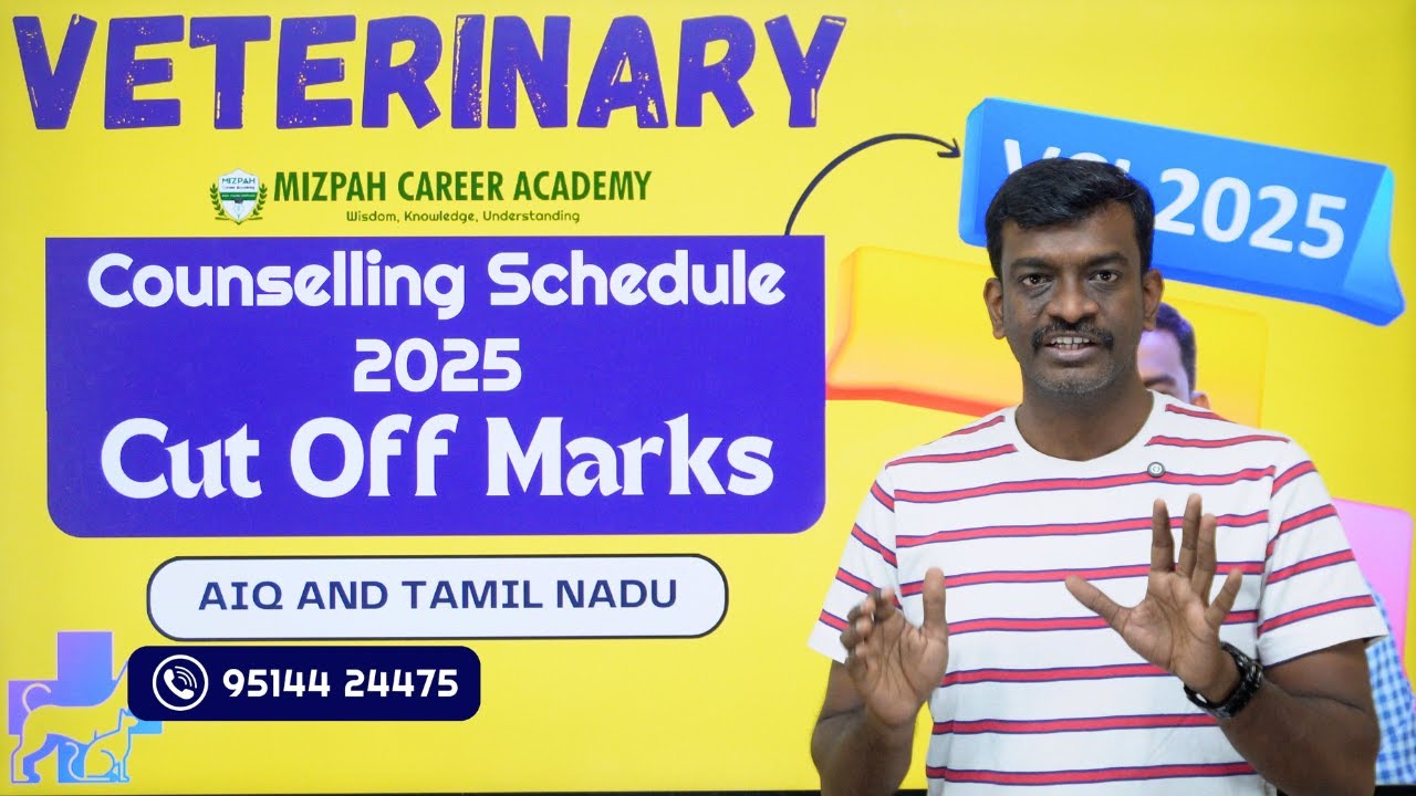 Veterinary Counselling Schedule 2025 - Closing Marks - Expected Cut off Marks 2025 - VCI Counselling