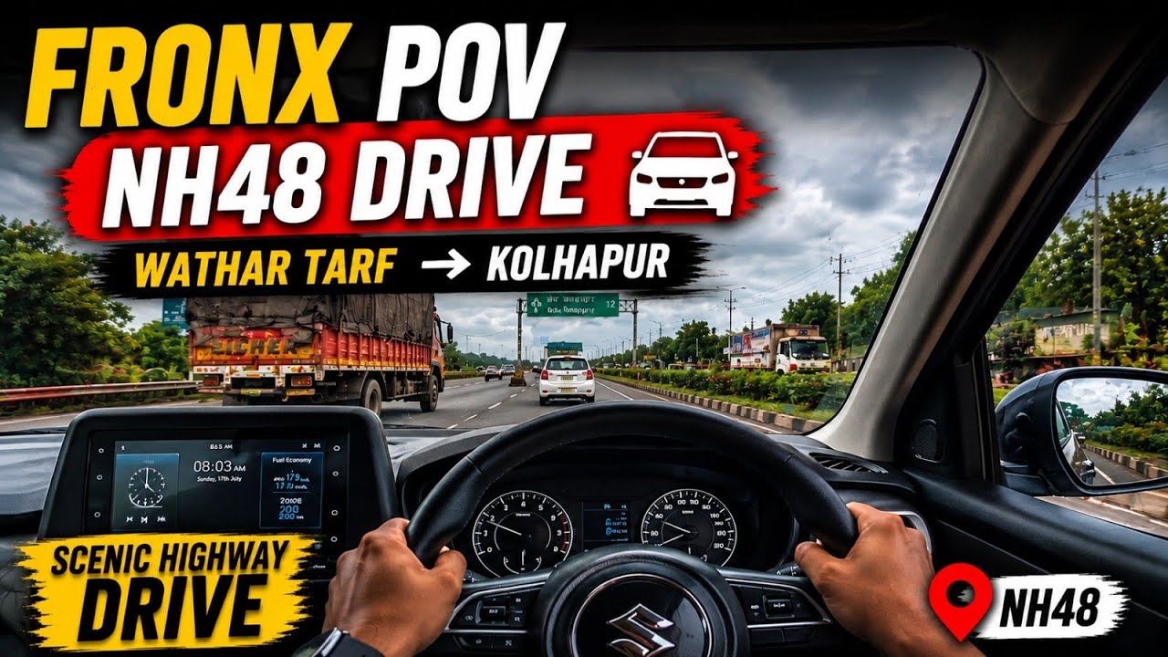 Fronx POV NH48 Drive || Wathar Tarf to Kolhapur NH48 Drive || Road condition and development on NH48