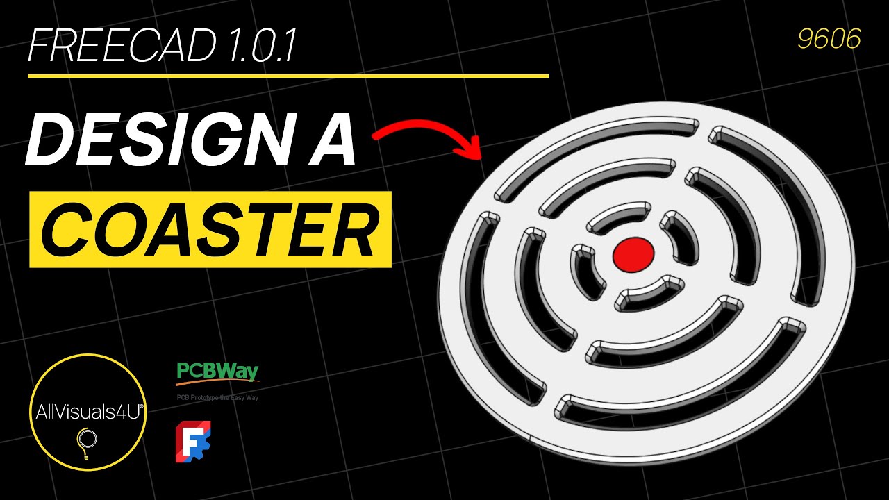 🧩 FreeCAD Part Design Coaster — использование инструментов «Отделка», «Карман» и «Полярный узор» ...