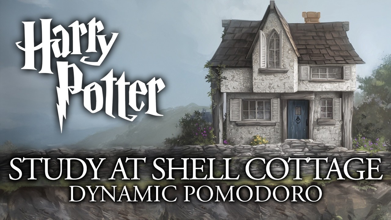 ✅ Study Retreat by the Sea 🌊 3h Harry Potter Pomodoro Study Session, Shell Cottage ASMR sounds