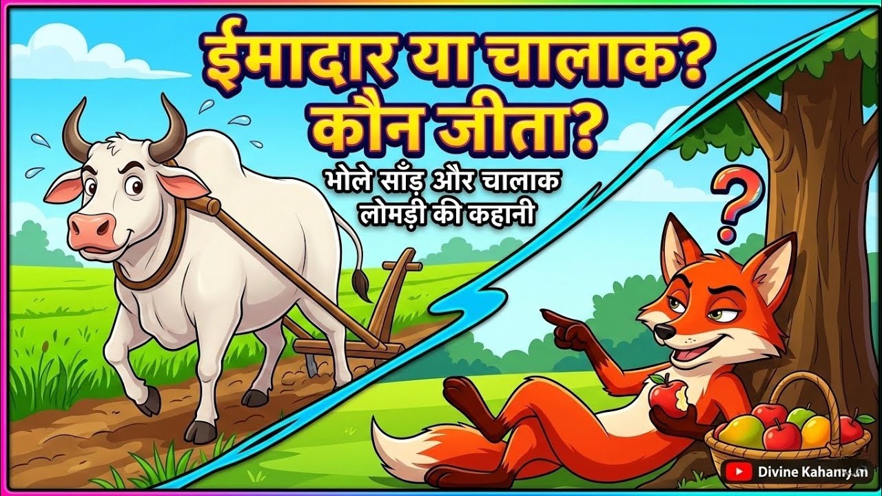 चालाक लोमड़ी और भोले साँड़ की कहानी | ईमानदारी बनाम चालाकी | Moral Story in Hindi