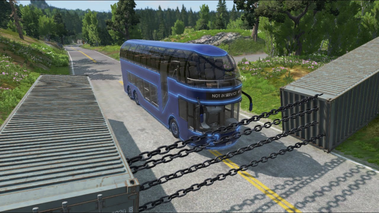 Cars vs Chain Wall &ndash; BeamNG.Drive