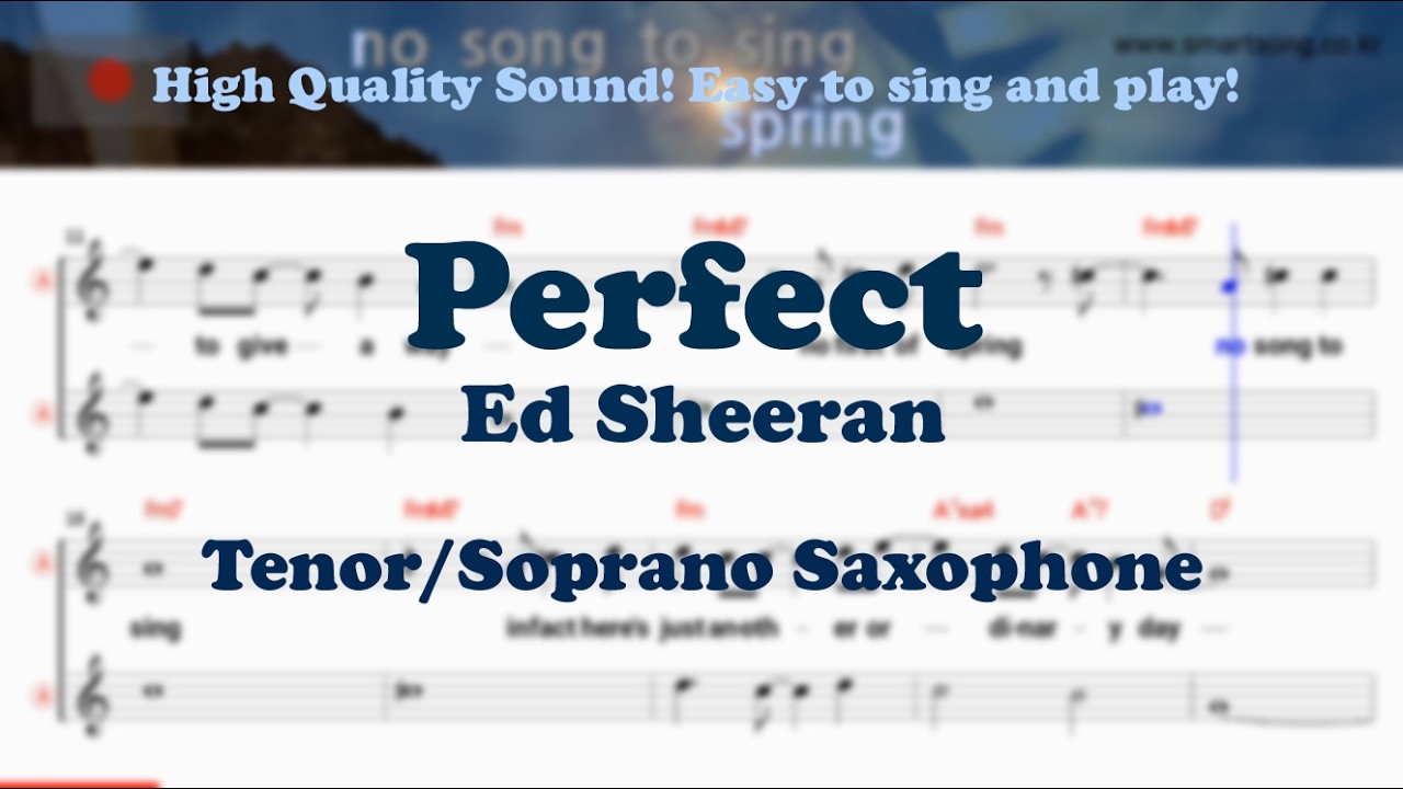 Perfect - Ed Sheeran(Tenor/Soprano Saxophone Sheet Music Bb Key / Karaoke / Easy Solo Cover)