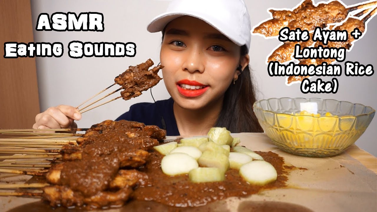 ASMR Chicken Satay (Sate Ayam) + Steamed Corn | Chewy Crunchy Eating Sounds | No Talking