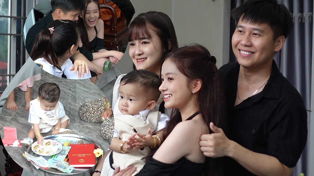 Út Nhị Cùng Chồng Và Con Trai Tròn 1 Tuổi Trong Buổi Tiệc Thôi Nôi Của Bé Min