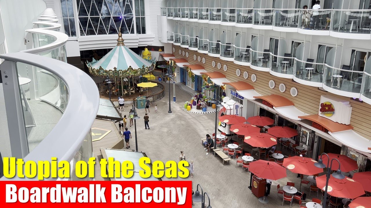 Utopia of the Seas | Boardwalk View Balcony Cabin Walkthrough Tour | Royal Caribbean