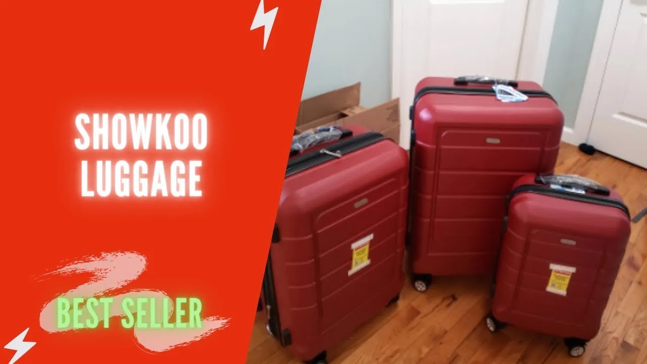 SHOWKOO Luggage Sets Expandable Suitcase Double Wheels TSA Lock (ArmyGreen)