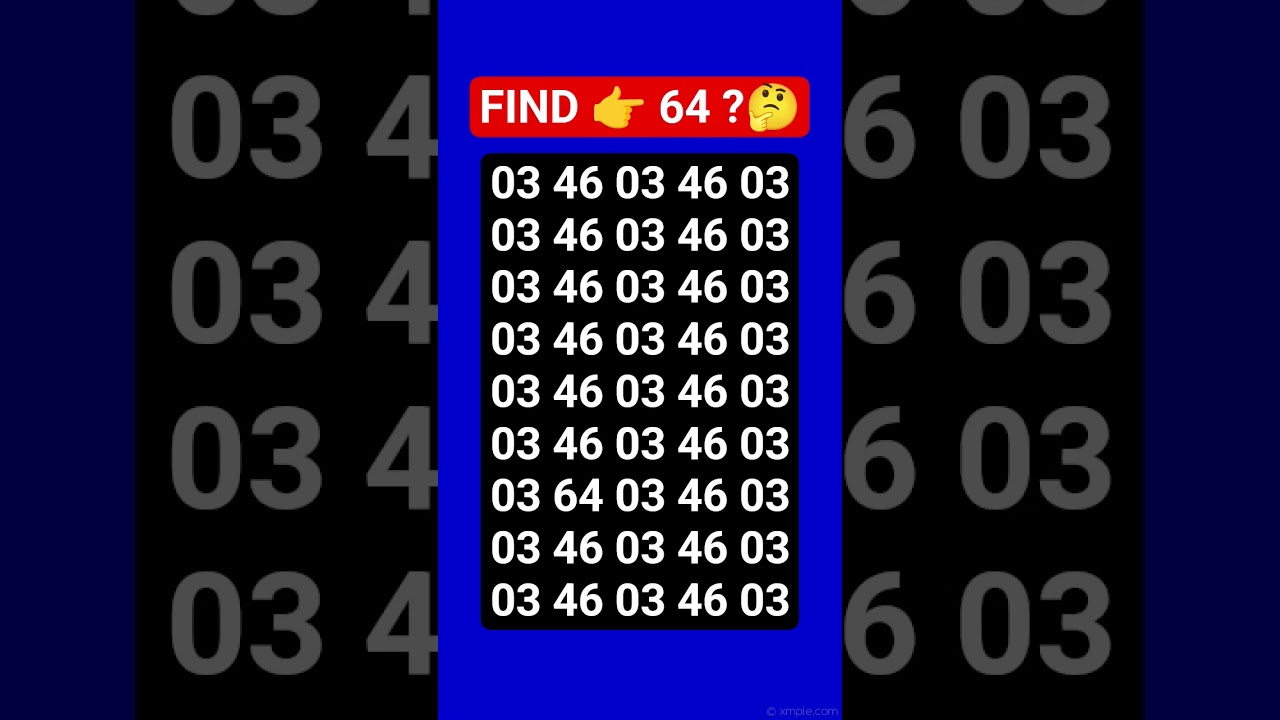 Find The Number 64 