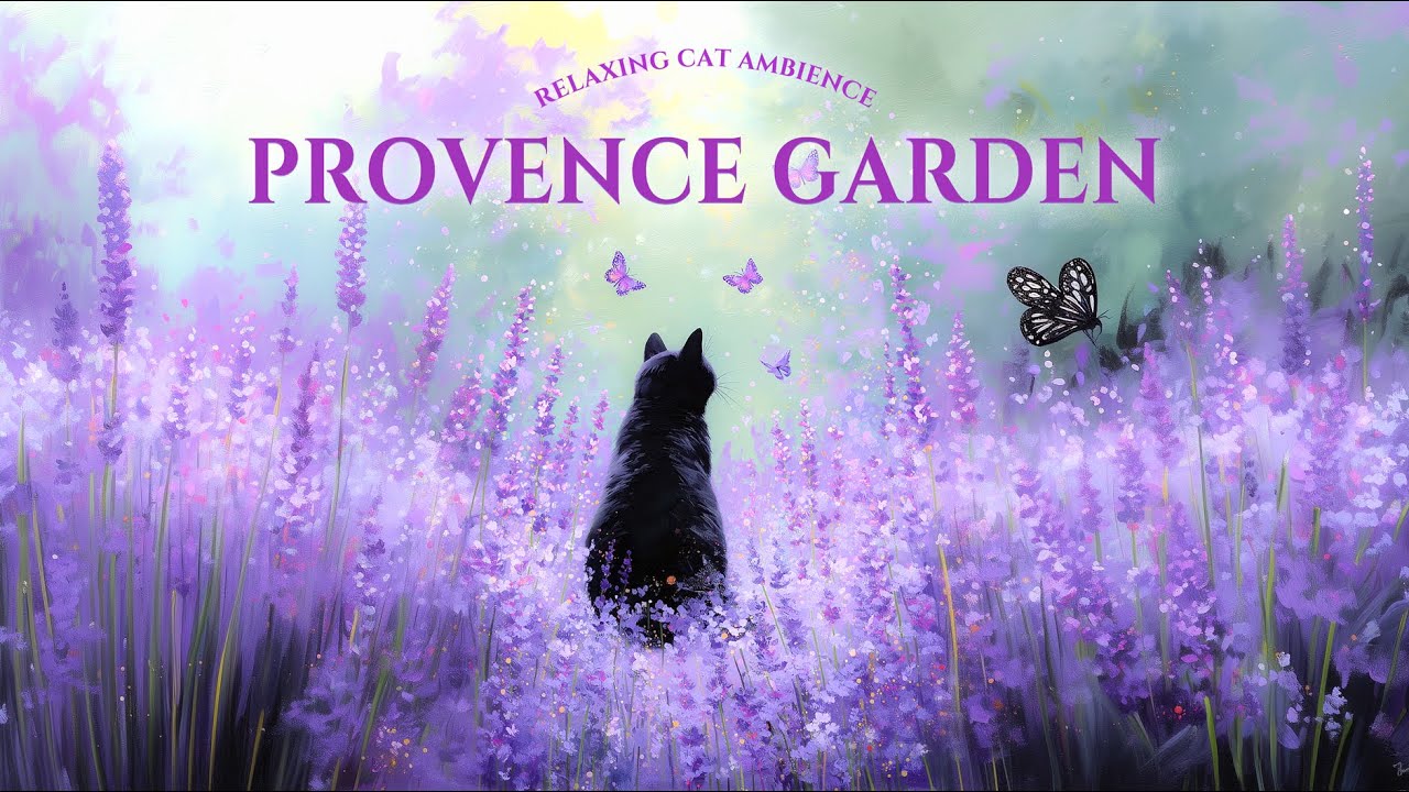 𝓛𝓪𝓿𝓮𝓷𝓭𝓮𝓻 𝓓𝓻𝓮𝓪𝓶𝓼 ✨🐈‍⬛ Relaxing French Music with Cat Ambience | Calming Music to Relieve Stress🌿