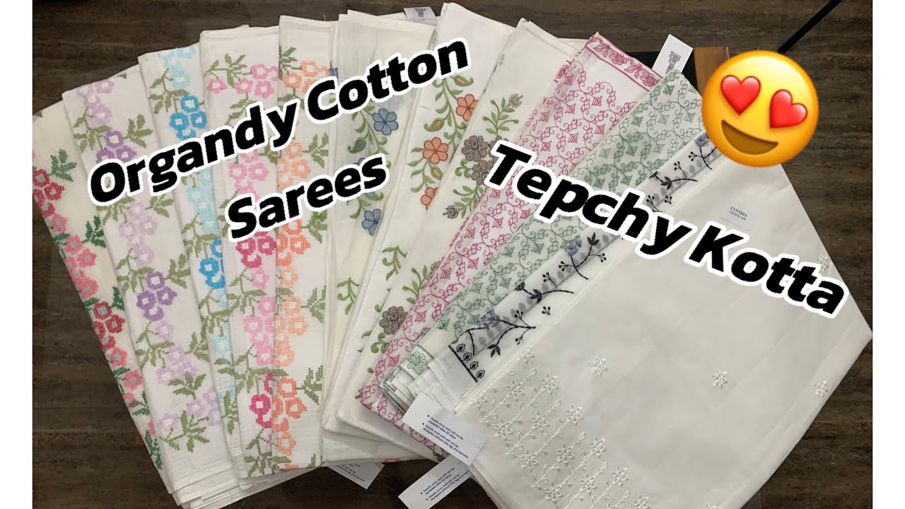 ORGANDY COTTON SAREES😍 | MALAYALAM | MARIYAM FABZ |