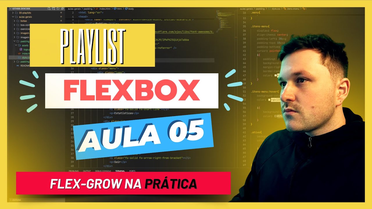 Aula 05 - Aplicação real de flex-grow em HTML + CSS - flex-grow na prática!