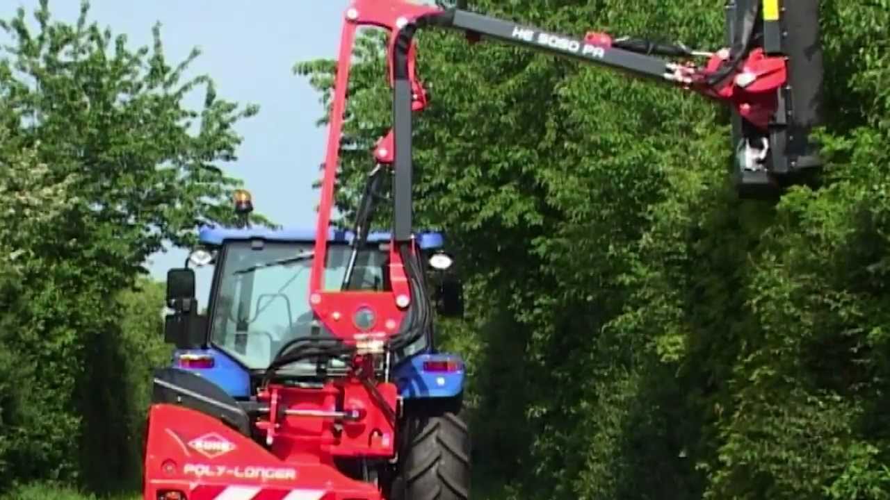 KUHN POLY-LONGER - Hedge and Grass Cutters (In action)