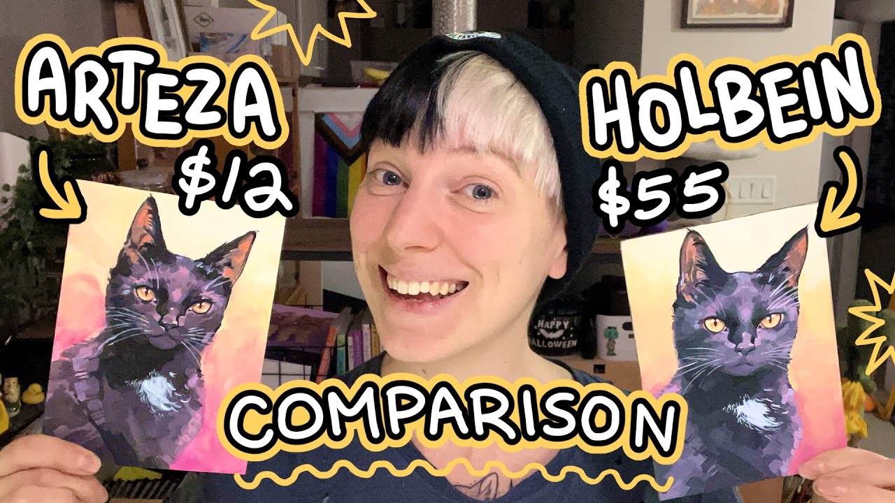 Can BUDGET acrylic gouache keep up with EXPENSIVE? ✦ Arteza vs Holbein Comparison & Review