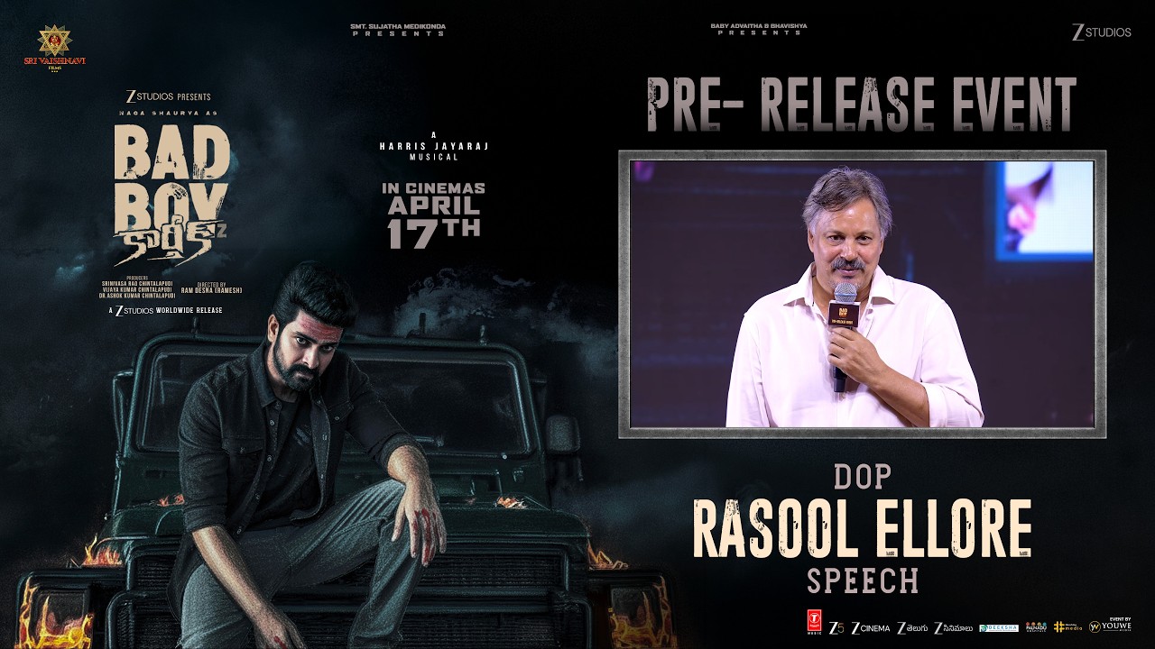 DOP Rasool Ellore Speech at Bad Boy Karthik Pre-Release Event | YouWe Media