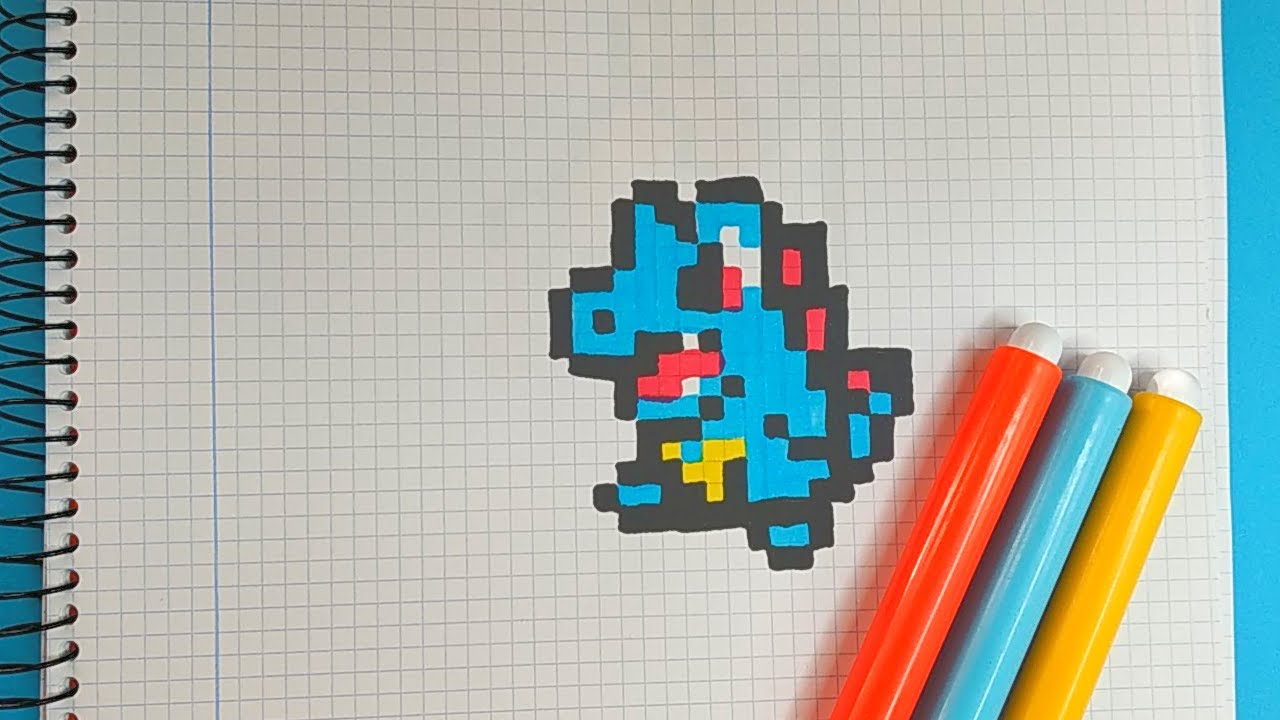 Como Dibujar a TOTODILE | POKEMON Pixel Art