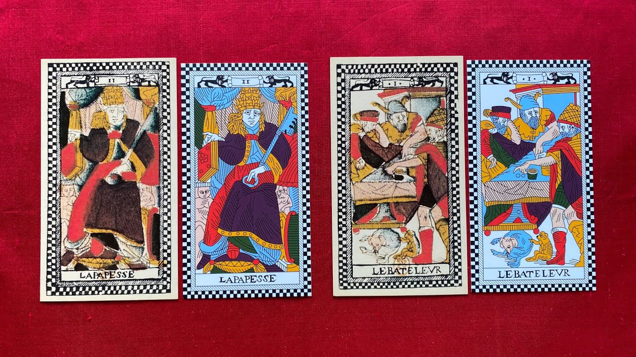 Side By Side Comparison: TAROT DE PARIS Midnight Tarot VS The Photo Facsimile (Original)