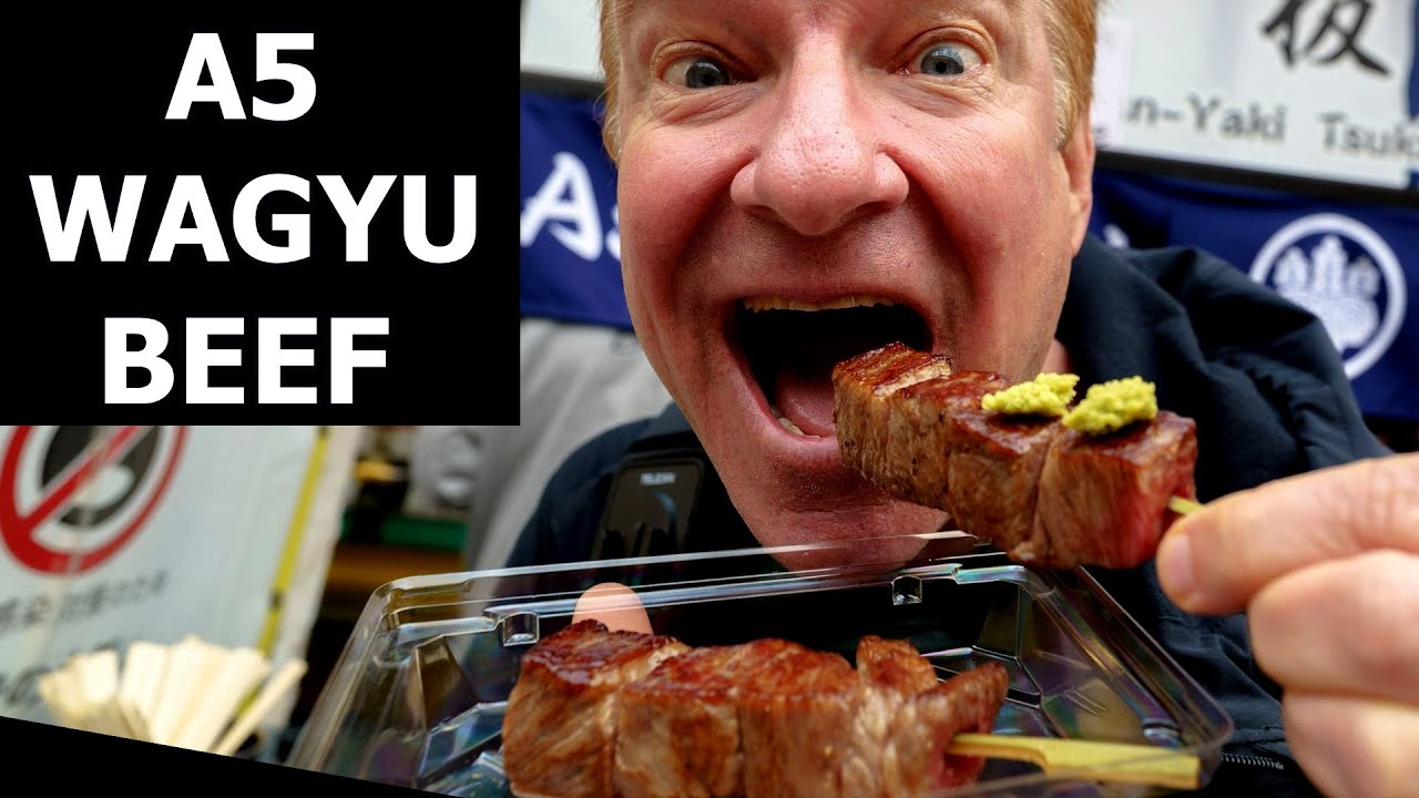Tsukiji Fish Market, & A5 Wagyu Beef Street Food in Japan - Eric Meal Time #772