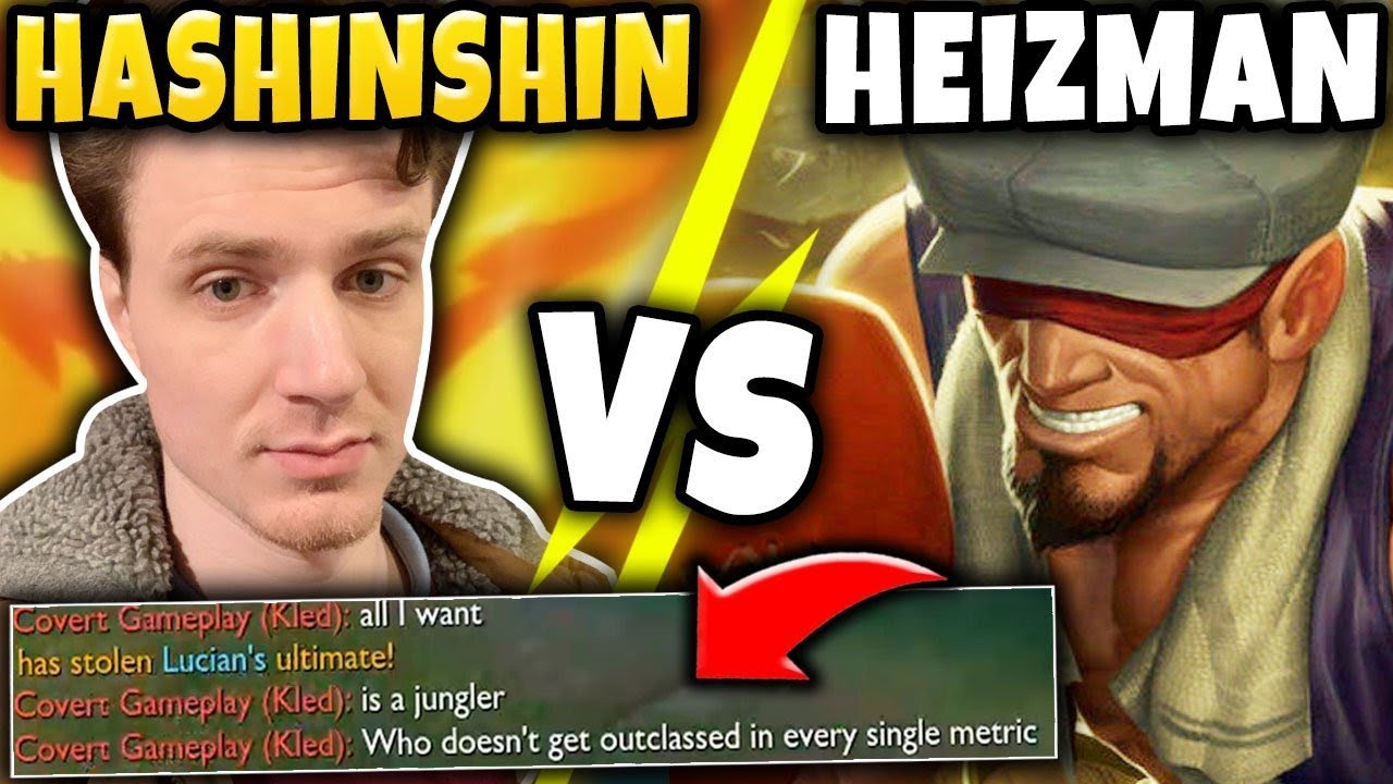 CLAPPING HASHINSHIN IN SOLO QUEUE (HE FLAMED IN ALL CHAT) Heizman vs. Hashinshin - League of Legends