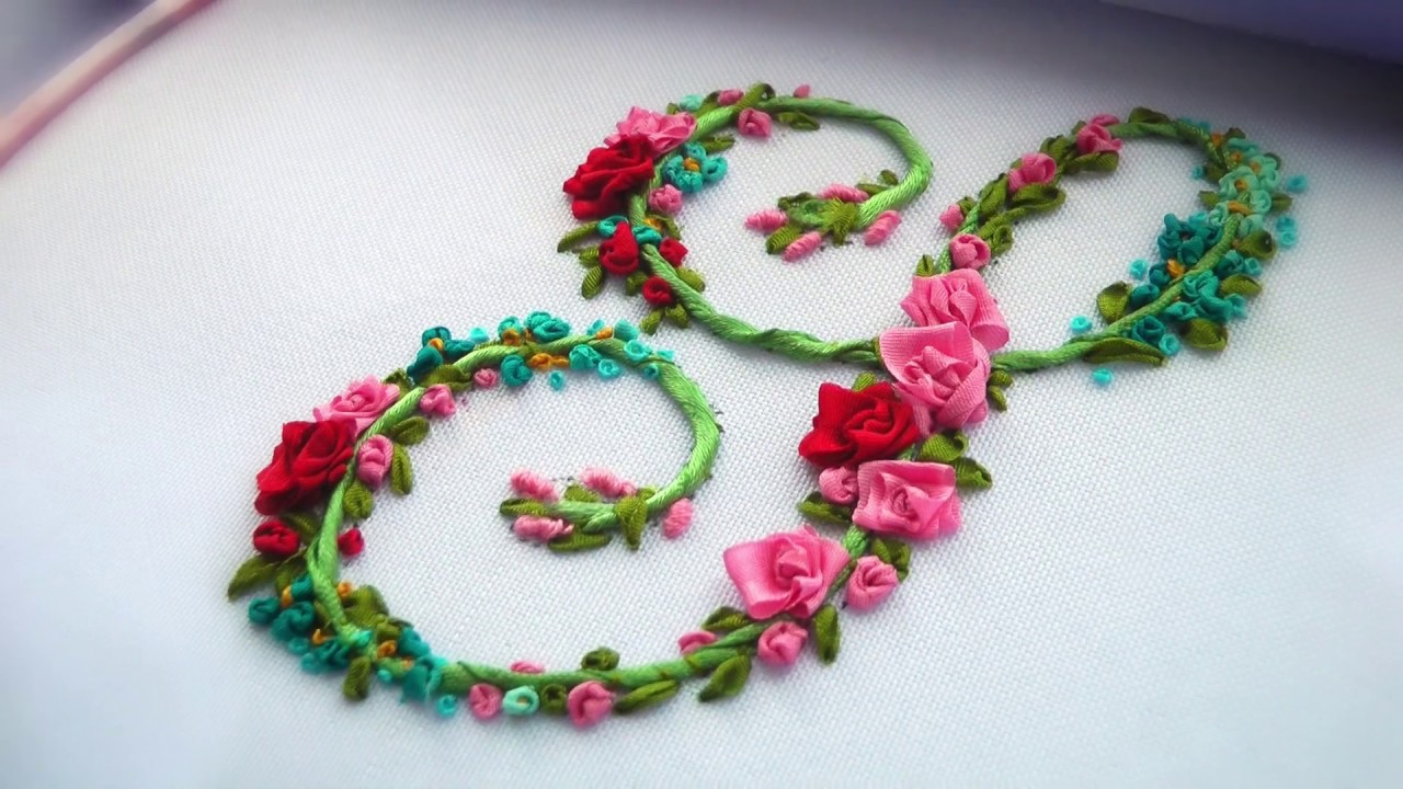 Silk ribbon Embroidery:Letter