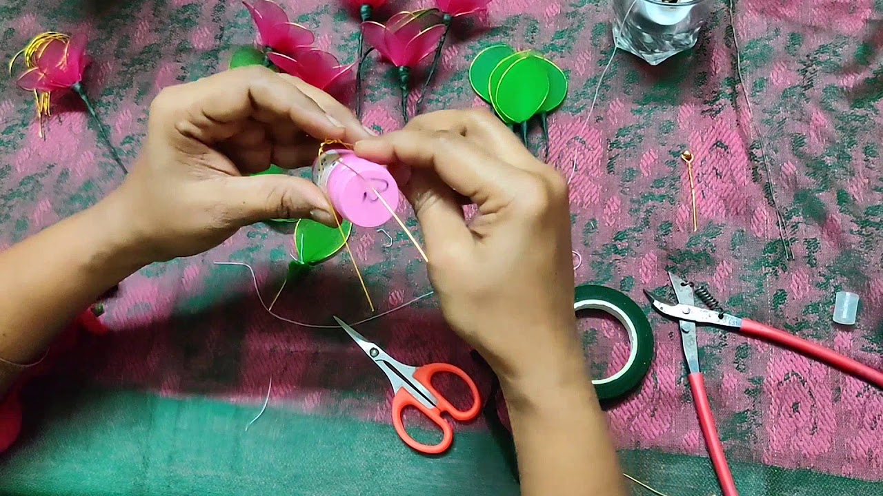 Nylon stocking flowers with buds making | Find your Crafts | Telugu