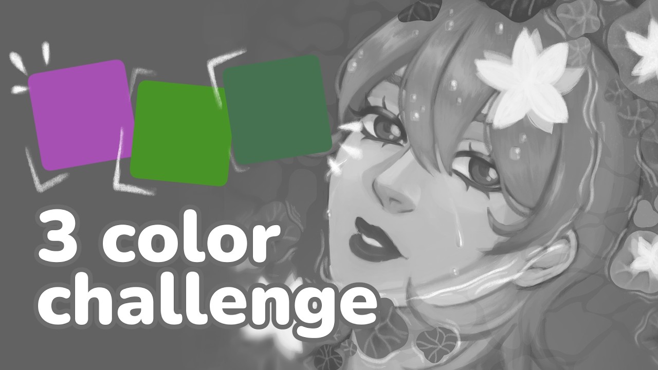 ¿Se puede hacer un buen dibujo así? | 3 Color Challenge ‧₊˚🌈✩ ₊˚🫧⊹♡