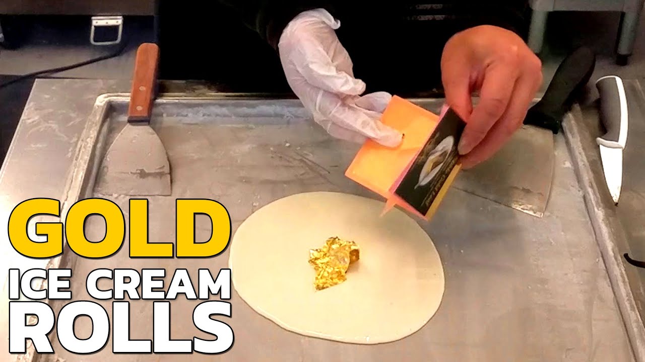 Ice Cream Rolls | with 24K Edible Gold & Madagascar Vanilla - rolled by STEEP in San Francisco / USA