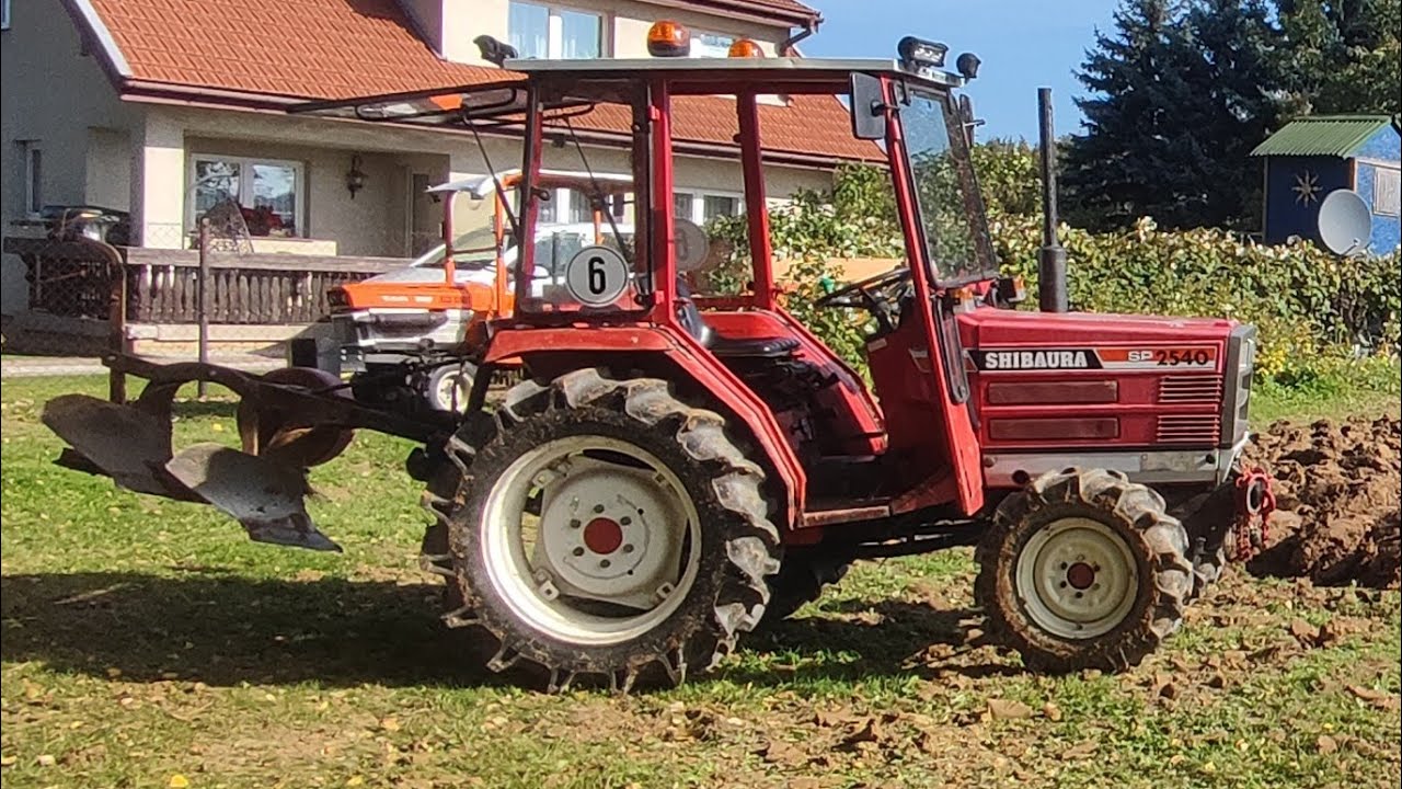 Shibaura SP2540 mix orka wrzesień 2023, minitraktor pług konny  dwuskibowy.