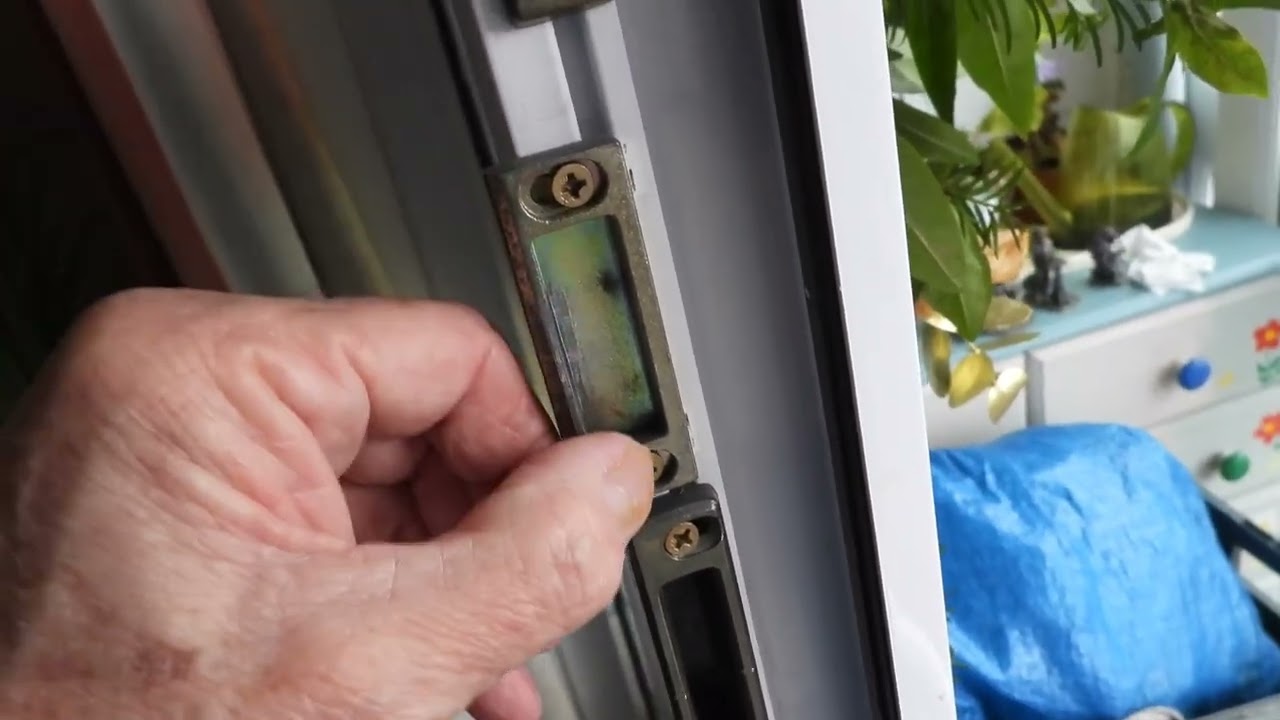 Double glazed doors adjustment to prevent draughts.