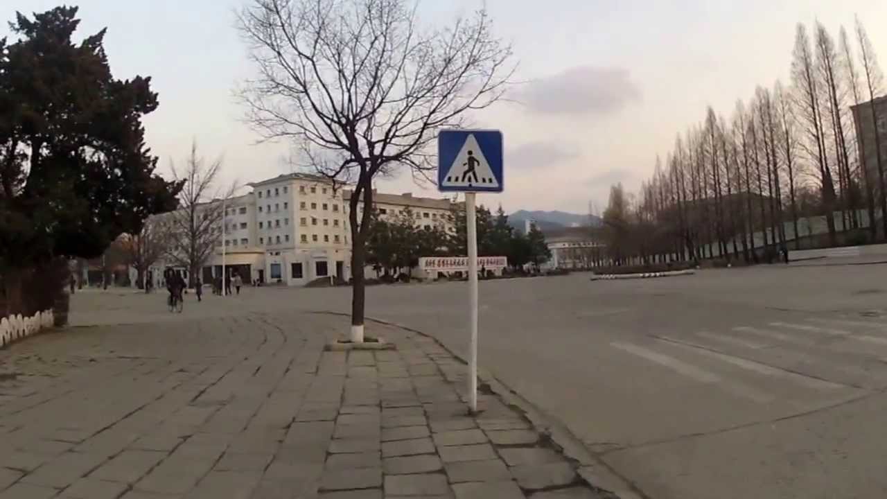 Walking down the street in Wonsan, North Korea DPRK