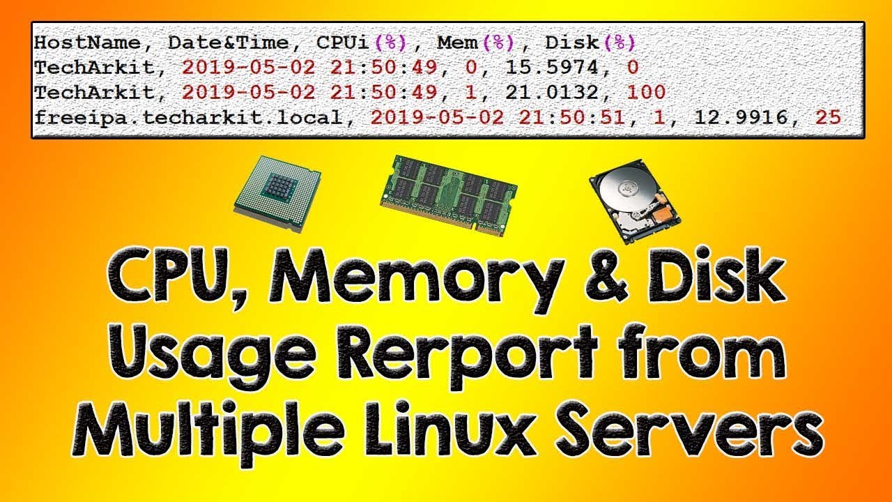 CPU, Memory, Disk Utilization Report from Multiple Servers Shell Script - Tech Arkit