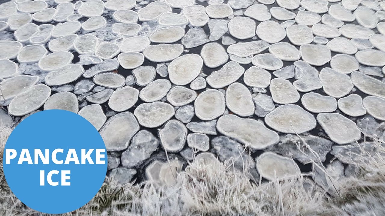 Rare 'Pancake Ice' Formations On River