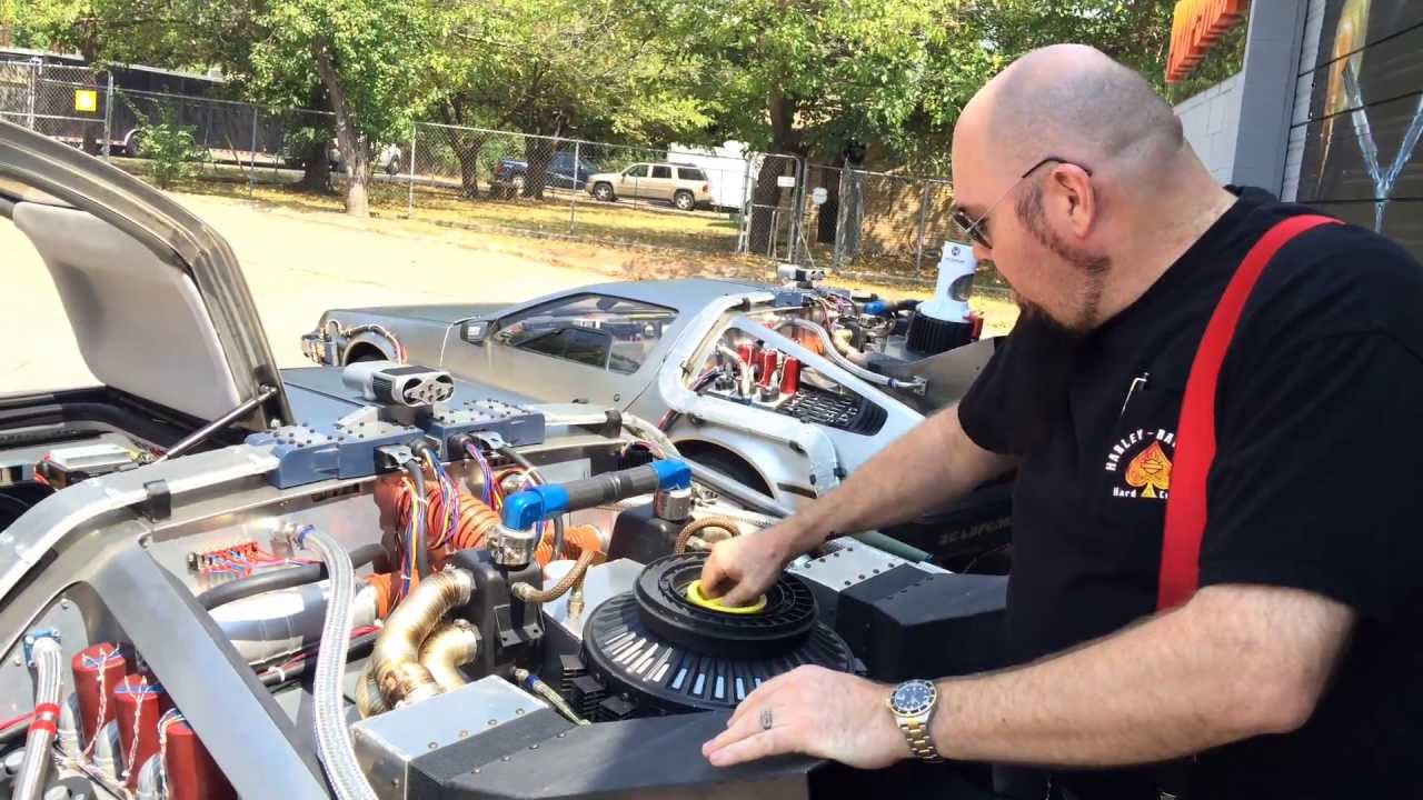 Two Delorean Time Machines from Back to the Future