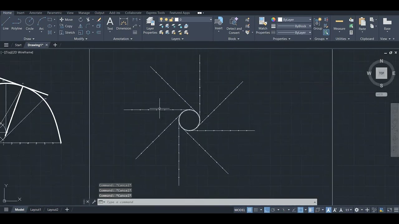 How to Draw Involute of a Circle (Radius 50mm) in AutoCAD | Step-by-Step
