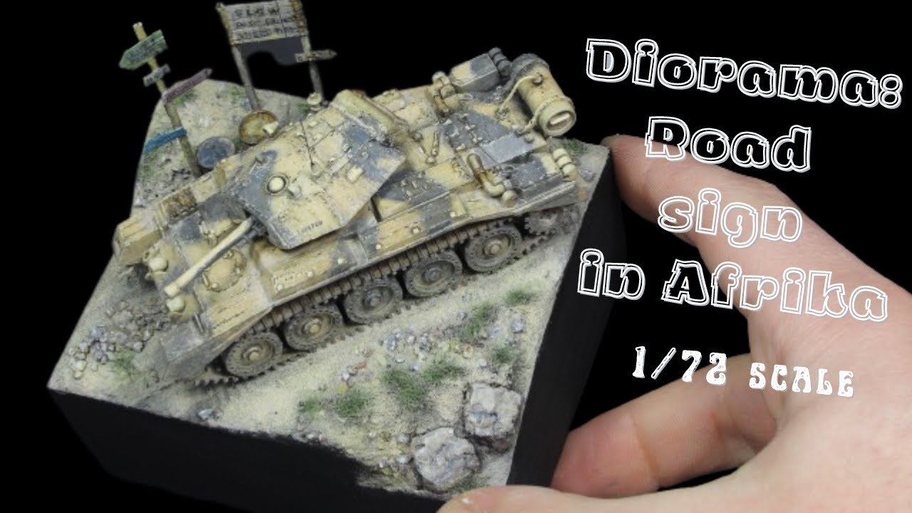 Panneau routier North Afrika WW2 DIORAMA: Crusader Mk III | Carte plastique à l'échelle 1/72