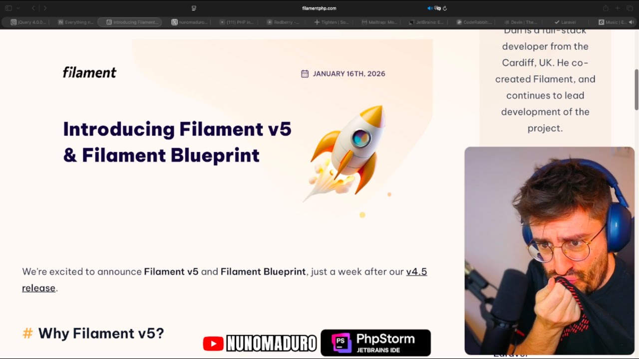 [VOD] Filament 5, Livewire 4 & jQuery 4