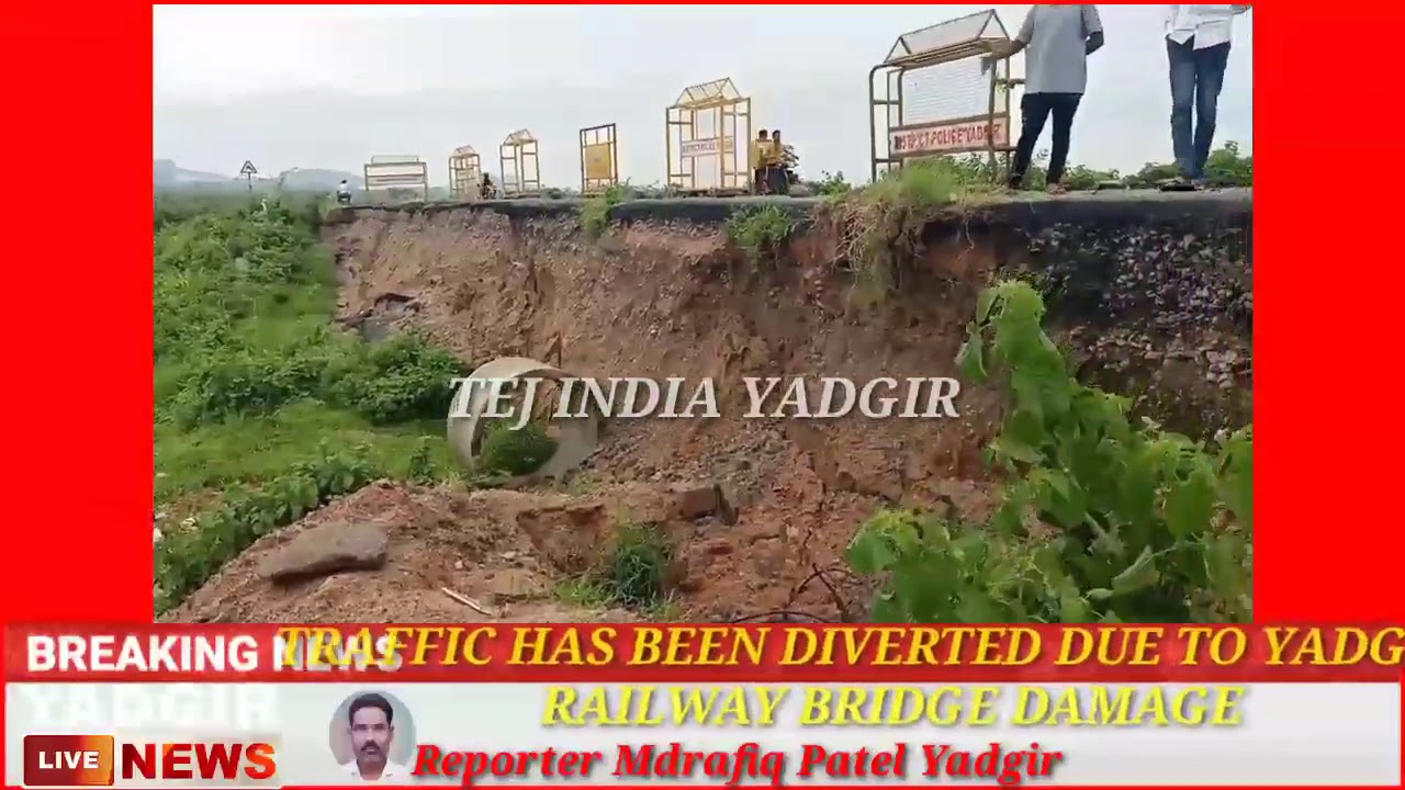 Traffic Has been Diverted Due to Yadgir Railway Bridge Damaged