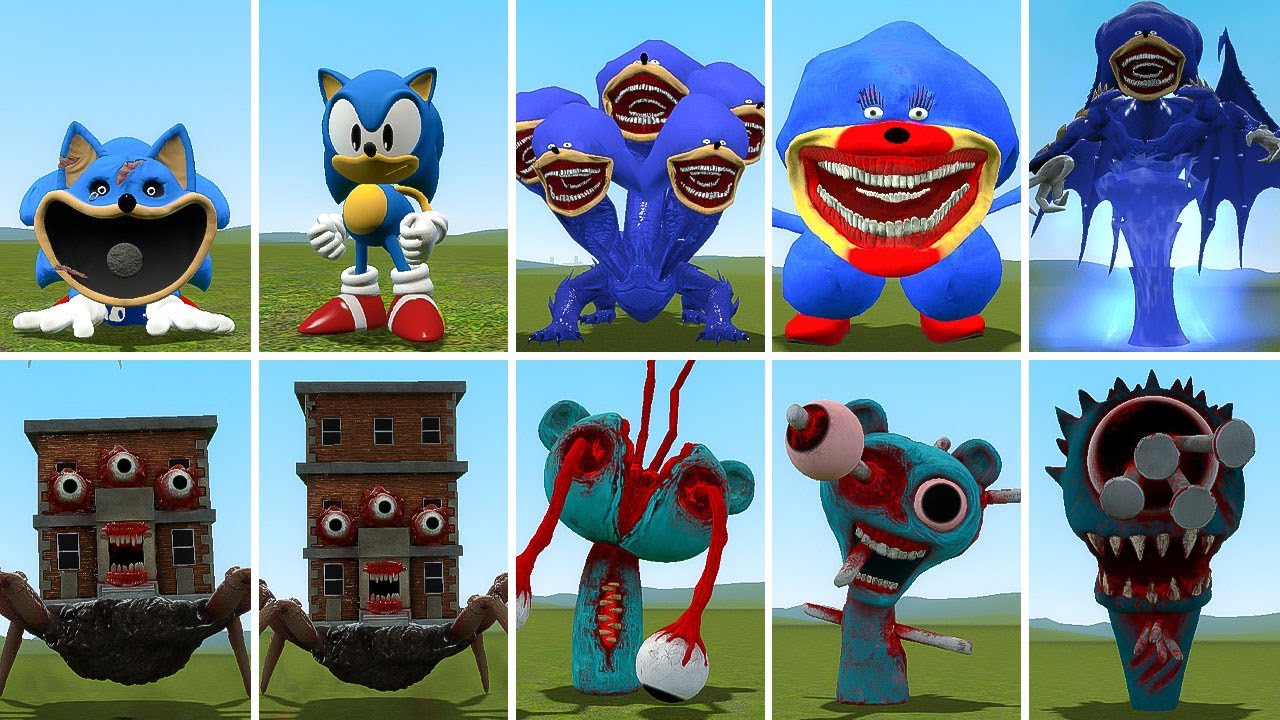 EVOLUTION OF ALL NEW SONIC VS ALL BLUE PHASE & LIVING BUIDING? in Garrysmod!,...