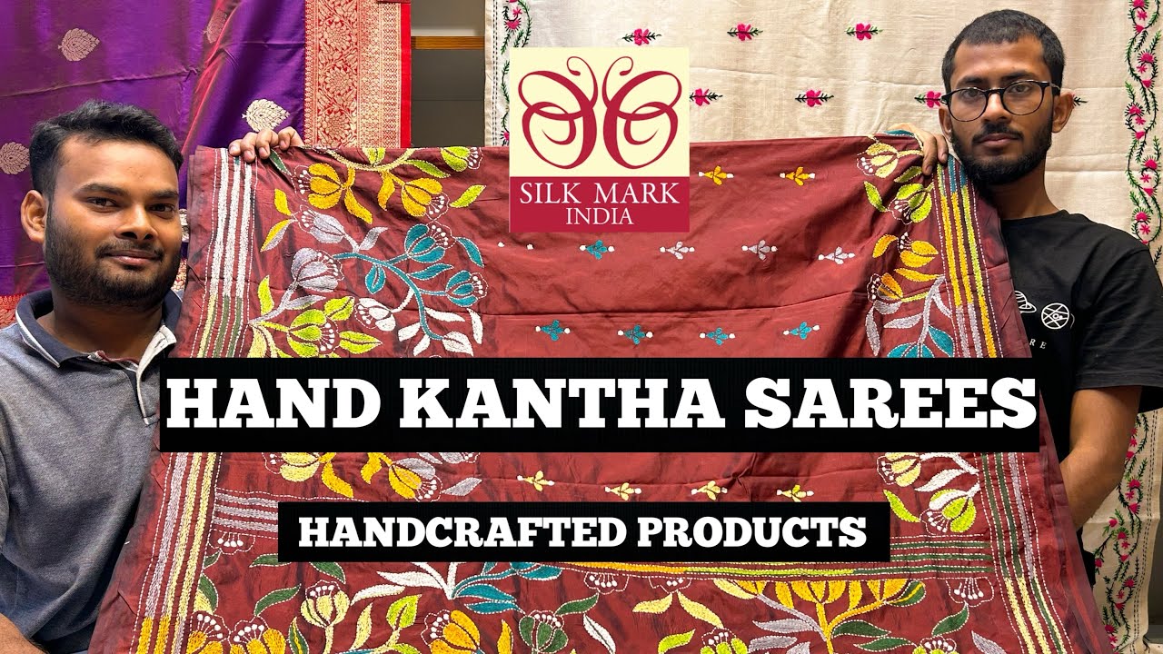 Exclusive collections of Kantha stitch | On pure silk febric with silk mark certified | Durga Puja