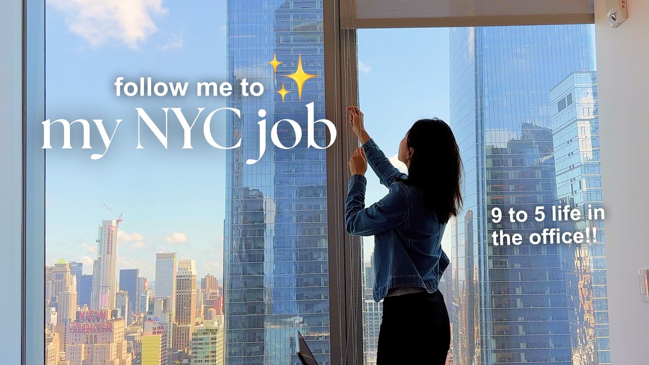 follow me to my 9-5 NYC job! office cafeteria, coffee w/a subscriber 🌟, Buck Mason cafe wfh & brunch